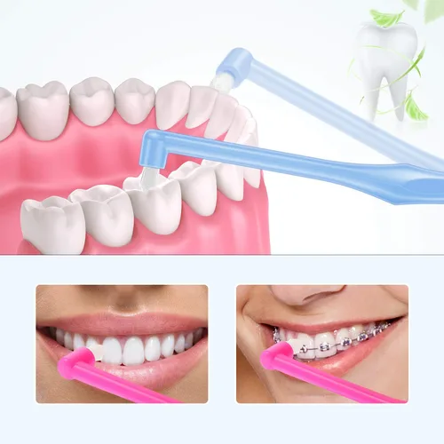 Vista 6 de Boao 12 piezas de cepillo de dientes copetudo, cepillo de dientes compacto a granel, cepillo de dientes de ortodoncia suave, cepillo interdental