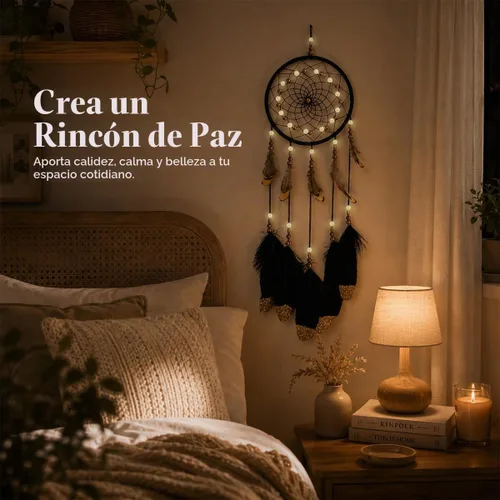 Vista 5 de Atrapasueños hecho a mano pluma nativa decoración de la pared del hogar negro