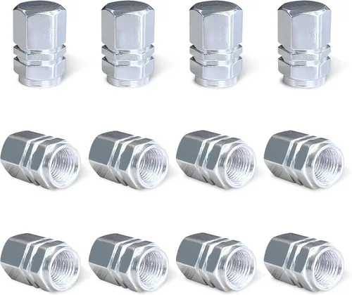 Vista 25 de Ziciner 8 PCS Tapas de Vástago de Válvula de Neumático de Coche, Cubiertas de Válvula de Rueda de Aleación de Aluminio con Anillo O de Goma, Juego