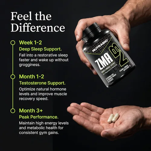 Vista 5 de NutraBio ZMA Suplementos para hombres y mujeres - Suplementos de zinc y magnesio para apoyar los niveles hormonales - Dormir - Recuperación muscular
