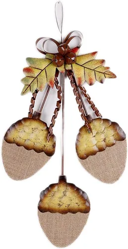 Vista 10 de Decoración de bellota de otoño colgante de madera cosecha rústica de otoño Decoración de bellota colgante B