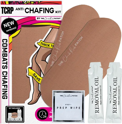Vista 8 de Kit de prevención de rozaduras en los muslos, incluye 1 par de almohadillas de cacao para el interior del muslo, 2 aceites de eliminación