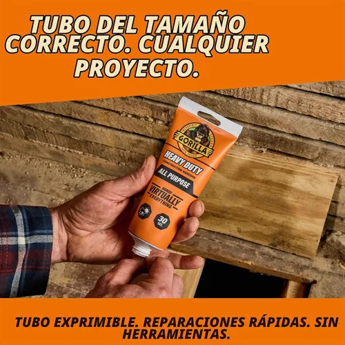 Vista 2 de Gorilla - Adhesivo de construcción resistente, blanco, tubo de compresión de 7 onzas, paquete de 2 Gap Filling for Uneven Surfaces, Waterproof