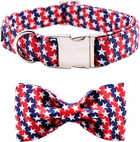 Vista 10 de Collar para perro con corbatín de Lionet Paws, Collar de corbatín de verano para perro, Collar para perro ajustable y cómodo, regalo para cachorro