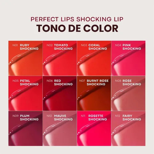 Vista 6 de TONYMOLY Perfect Lips - Tinte impactante, hada, de larga duración, todo el 9 Hada impactante