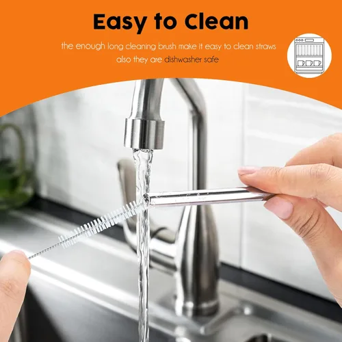 Vista 8 de ALINK - Paquete de 6 popotes de acero inoxidable compatibles con el vaso Stanley Iceflow de 20 onzas con tapa abatible, popotes metálicos