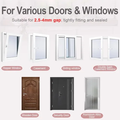 Vista 8 de Tira de sellado de puerta de 33 pies para ventana, cinta aislante de invierno para marco de insonorización, inserciones de ventana resistentes al