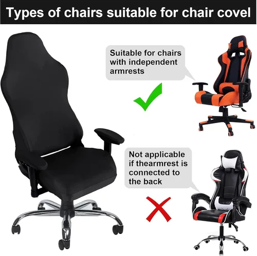 Vista 6 de Funda ergonómica para silla de videojuegos, fundas ergonómicas para silla de juegos de computadora, fundas elásticas de poliéster, 4