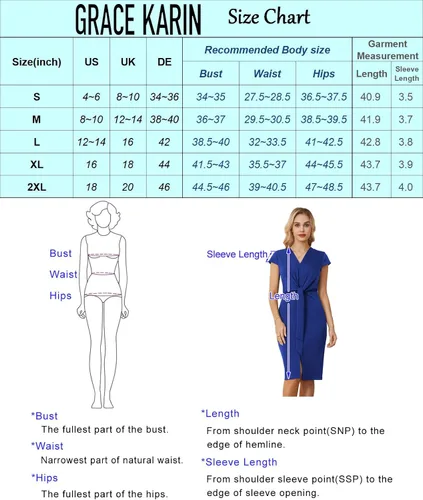 Vista 4 de GRACE KARIN Vestidos midi de verano para mujer, manga casquillo, cintura con lazo, vestido de trabajo con abertura en V y cuello en V, vestido