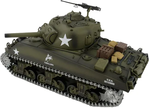 Vista 6 de Modificado TK7.0 Edition 1/16 2.4ghz Control remoto US M4A3 Sherman Tank Modelo (torreta giratoria de 360 grados) (caja de engranajes de acero)