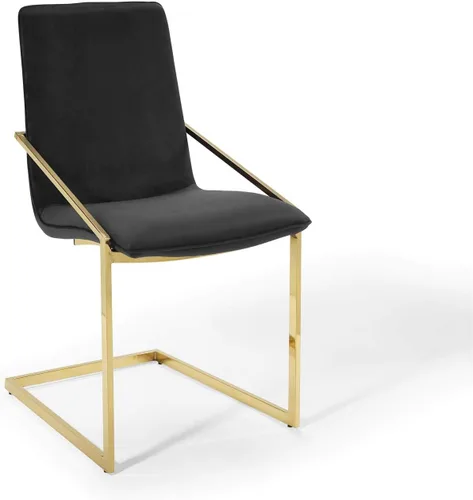 Vista 4 de Modway Pitch Performance - Sillón de terciopelo, 2 piezas, sillas de comedor, color dorado y negro