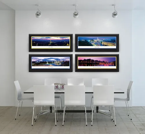 Vista 2 de Blakeway Worldwide Panoramas Madrid, Spain at Twilight-Blakeway Panoramas Skyline Posters, marco de lujo con doble alfombrilla Marco de lujo
