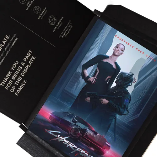 Vista 5 de Displate Póster de metal oficial Cyberpunk 2077, montaje magnético incluido, obra de arte con licencia moderna, decoración de pared, estilos