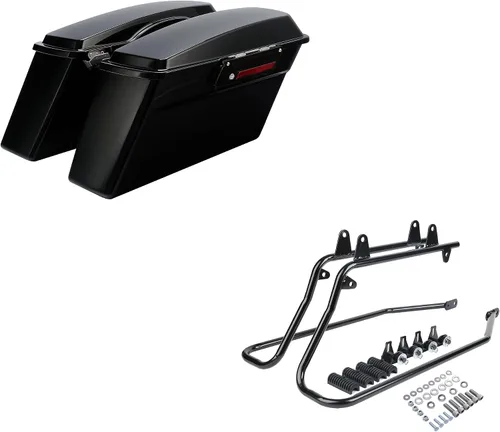 Vista 26 de SLMOTO Alforjas rígidas para Harley Electra Road King Glide 1994-2013 peltre Denim