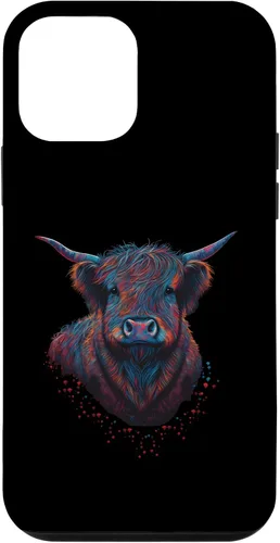 Vista 12 de iPhone 15 Highland Cow Scottish Cattle Portrait Case