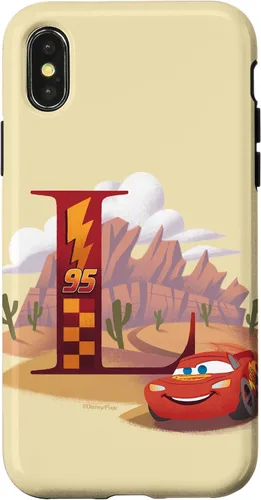 Vista 5 de Disney & Pixar - Carcasa para iPhone 17, diseño de letra L con monograma de letras L Lightning McQueen
