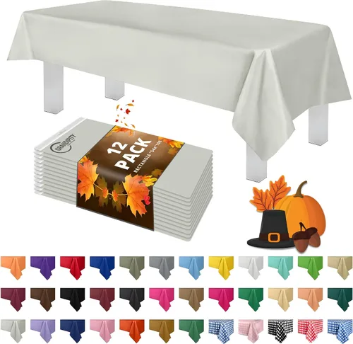 Vista 23 de Mantel de plástico de alta calidad - 54 in. x 108 pulgadas. Grandipity - Mantel rectangular (6 y 12 unidades), Agua (Aqua)