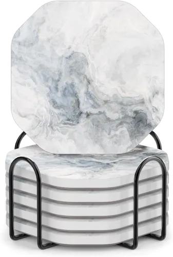 Vista 8 de UMIRRO Posavasos para decoración de mesa de café, posavasos rústicos retro bohemios de granja, tapetes absorbentes para tazas para mesa de madera