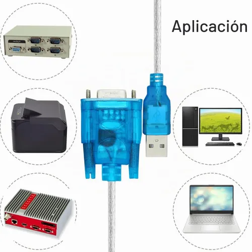 Vista 7 de Adaptador USB a Serial RS232 DB9, USB 2.0 a cable serial, adaptador macho de 9 pines con chipset de cable convertidor RS-232, Windows 10 8 7, 2 PCS