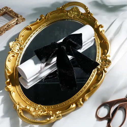 Vista 4 de Cinta de terciopelo negro de 1.5 pulgadas, cinta de terciopelo de seda deshilachada negra, terciopelo rústico de Navidad para regalo, borde crudo