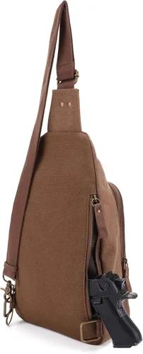 Vista 3 de Glacier - Bolso bandolera de lona oculto para hombres y mujeres