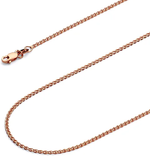Vista 7 de The World Jewelry Center 14k REAL Yellow/White/Rose Gold Solid 2mm, 1.7mm, 1.5mm, 1.2mm Flat Open wheat Chain Necklace with Lobster Claw Clasp