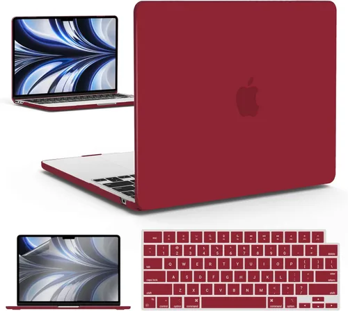 Vista 53 de IBENZER Funda para MacBook Air de 13 pulgadas 2026 2025 2024 2023 2022 M4 A3240 M3 A3113 M2 A2681, funda rígida con cubierta de teclado ScreenFilm