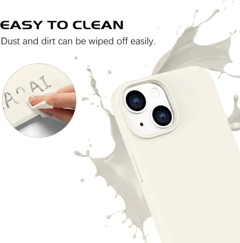 Vista 4 de DOMAVER Funda de silicona líquida para iPhone 14 para mujeres y hombres, cojín de forro de microfibra de goma, funda suave a prueba de golpes