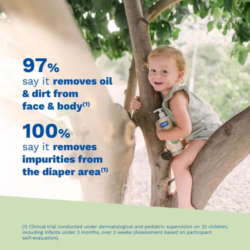 Vista 3 de Mustela Agua limpiadora micelar orgánica certificada, limpiador de agua natural sin enjuague con aceite de oliva y aloe vera, para bebés, niños
