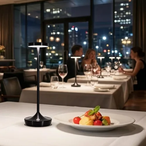 Vista 2 de Lámpara de mesa inalámbrica recargable - Luz de mesa LED operada con batería de 6000mAh - Lámparas de mesa portátiles táctiles regulables