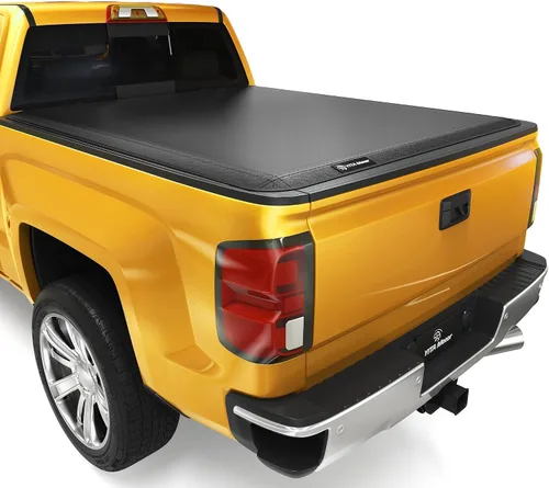 Vista 17 de YITAMOTOR - Funda rígida de triple pliegue para tonneau de camioneta de 5.8 pies, compatible con GMC Sierra 1500 y Chevy Silverado 2007 al 2013