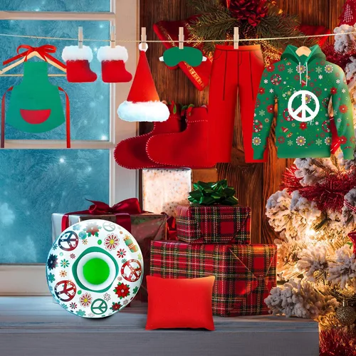 Vista 5 de Suhine Juego de 14 piezas de accesorios de Navidad para muñeca con ropa hippie que incluye suéter, saco de dormir, hamaca, delantal, sombrero y mini