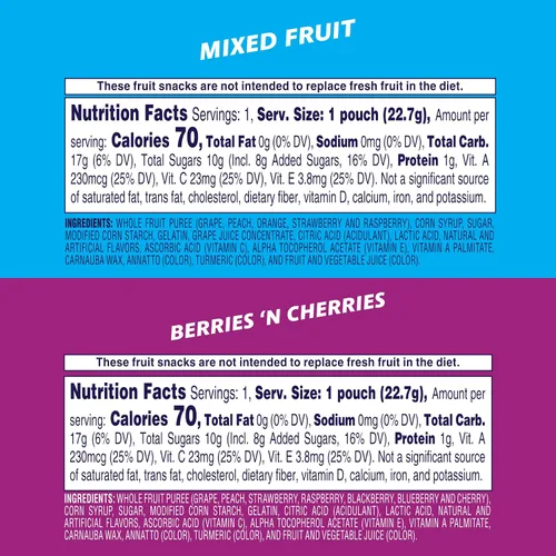 Vista 2 de Welch's Bocadillos de frutas, frutas mixtas y bayas 'N cerezas, 0.8 onzas