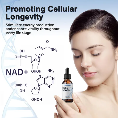 Vista 3 de Suplemento líquido liposomal de NAD+800 mg, NAD para una máxima absorción, alternativa a NMN o ribósido de nicotinamida, metabolismo y vitalidad
