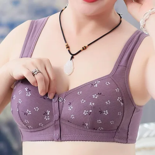 Vista 2 de Brasier Daisy con broches frontales para personas mayores, brasier cómodo con botones frontales, sujetadores deportivos