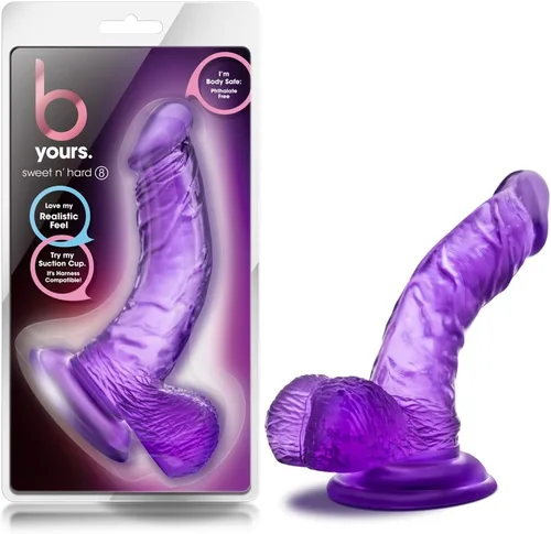 Vista 7 de Blush Novelties B Yours Sweet n' Hard 8 - Consolador curvo estimulante suave de 6 1/2 pulgadas, flexible, sin fragancia, sensación realista