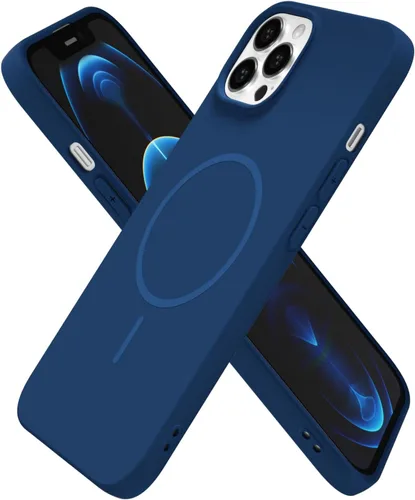 Vista 105 de Oakxco Funda de Silicona Mag Safe para iPhone 12 Pro Max, Funda Magnética Delgada y Fina Compatible con Carga Inalámbrica MagSafe, Bonita Funda