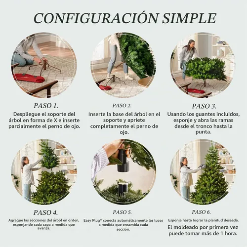 Vista 7 de Balsam Hill BH Fraser Fir - Full Christmas Tree with Most Realistic True Needle Foliage, Easy Plug Technology & Multiple Height and Lighting