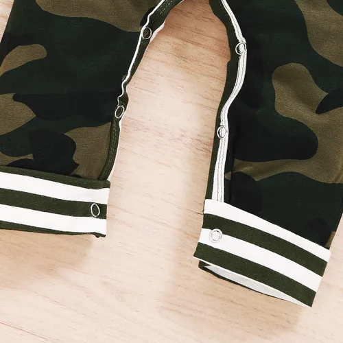 Vista 6 de Conjunto de ropa de camuflaje de manga larga para bebés recién nacidos