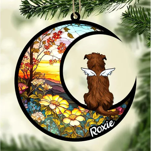 Vista 435 de LOVELYPOD Adorno de Navidad personalizado para perro Basset Hound (marrón) Basset Hound (marrón) adorno para atrapasoles de perro, razas de perros