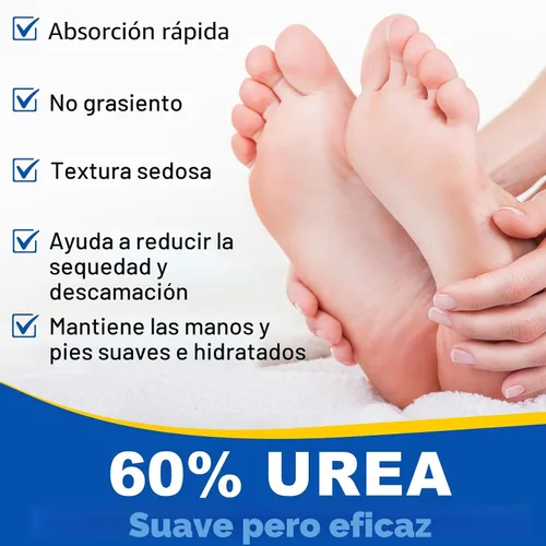 Vista 3 de Crema en barra de urea 60% más 2% ácido salicílico, crema de urea para pies y callos de máxima fuerza para talones secos agrietados, manos