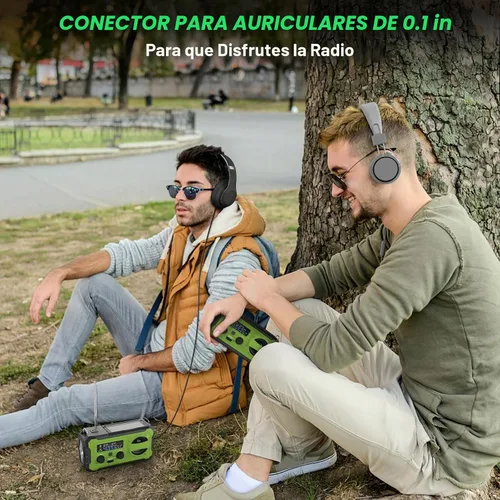 Vista 7 de NITIGO Radio meteorológica de emergencia, radios portátiles Am Fm para Verde-negro
