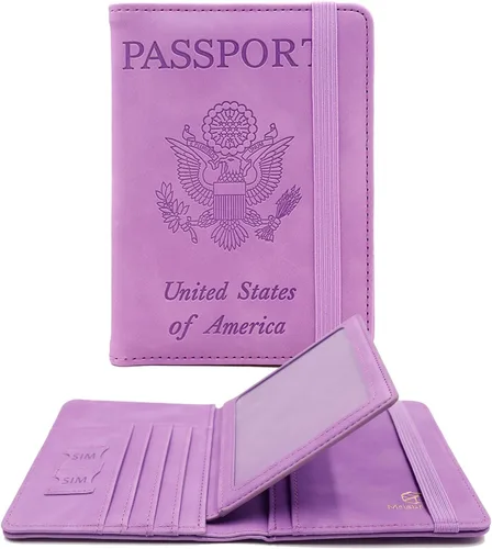 Vista 37 de Melsbrinna - Funda para pasaporte, ranuras para tarjetas, bonita funda para pasaporte para mujeres/hombres, resistente al agua con bloqueo RFID