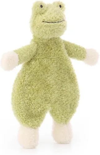 Vista 3 de Apricot Lamb Manta de seguridad de animales de peluche, rana verde, manta de personajes de bebé, felpa de 10 pulgadas