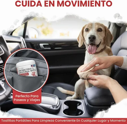 Vista 9 de Dog Paw Wipes Antibacterial 50 Count - Toallitas antifúngicas para perros
