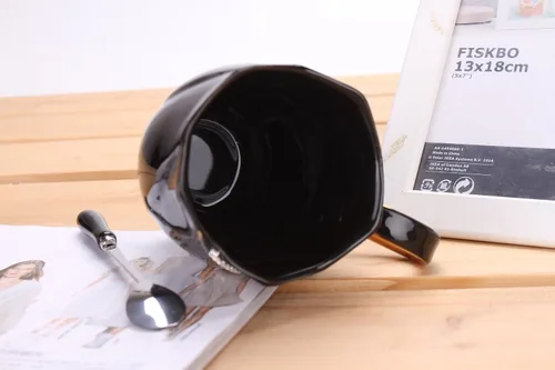 Vista 4 de Taza de café con diamantes de imitación, taza de agua de 14 onzas para oficina y hogar, taza de café única, bonitas tazas de café de cerámica