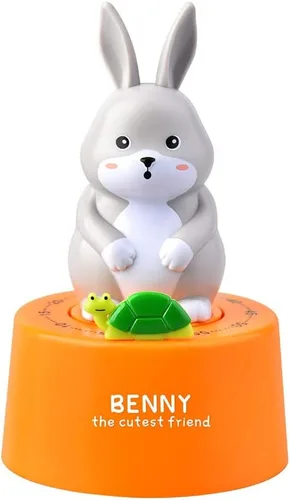 Vista 10 de Conejo de dibujos animados modelo temporizador mecánico 60 minutos de cocina Gadget reloj de cocina contadores de alarma temporizador manual