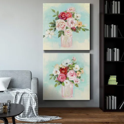 Vista 4 de Renditions Gallery Arrangement of Spring I - Arte de pared, decoración en lienzo de alta calidad con envoltura de galería, listo para colgar, 10