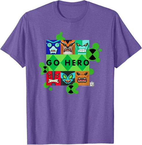 Vista 9 de Ben 10 Go Hero - Camiseta, Azul / Patchwork, S