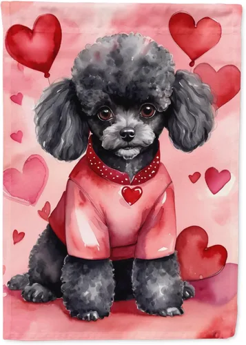 Vista 67 de Caroline's Treasures DAC5252GF Affenpinscher - Bandera de jardín con texto en inglés "My Valentine", bandera decorativa para patio exterior, patio